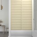 vidaXL Nástenné panely 12 ks krémové 60x15 cm umelá koža 1,08 m²