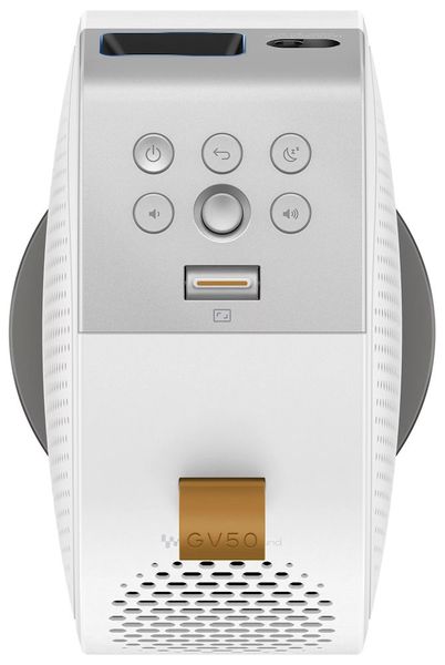 BenQ GV50/ Full HD LED Mini projektor/ Laser/ Google TV / 500ANSI/ 100 000:1/ BT/ HDMI/ USB-C/ Wi-Fi/ woofer 10W Projektor, prenosný, DLP, laser, Full HD, 500ANSI, HDMI, USB, USB-C, Wi-Fi, Bluetooth, Android 11, repro, bielo-šedý
