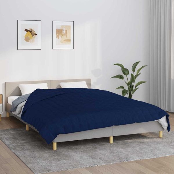vidaXL Záťažová prikrývka modrá 200x225 cm 13 kg látka