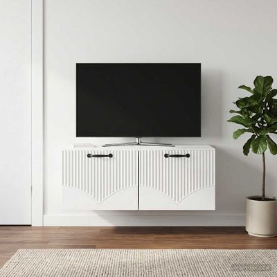 vidaXL Nástenná TV skrinka Biela s vysokým leskom 78,5 x 41 x 30 cm