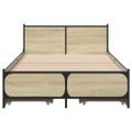 vidaXL Posteľný rám so zásuvkami dub sonoma 75x190 cm kompozitné drevo