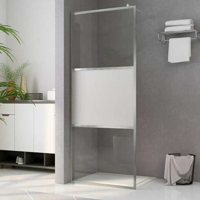 vidaXL Sprchová zástena z polopriehľadného ESG skla 90x195 cm