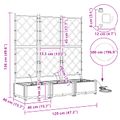 vidaXL Záhradný kvetináč 3 ks Sivá 120 x 40 x 126 cm PP
