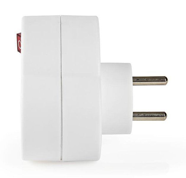NEDIS síťový rozbočovač/ 2x zásuvka typu E (s kolíkem)/ 250 V AC 50/60 Hz/ 16 A/ 3500 W/ vypínač/ bílý Rozbocovac zásuvek, 2× zásuvka typ E, 16 A, 3500 W, vypínac, detská pojistka, bílý