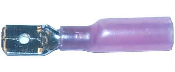 Faston-konektor 6,3 mm s kontraktným rúrkom, kábel 0,5-1,5 mm2