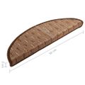 vidaXL Kobercové nášľapy na schody 15 ks hnedé 56x17x3 cm