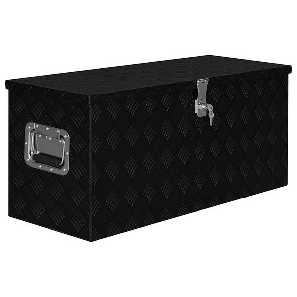 vidaXL Hliníkový box 90,5x35x40 cm čierny