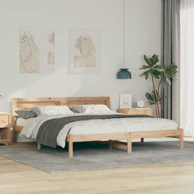 vidaXL Rám postele Hnedá 200 x 200 cm Masívne borovicové drevo