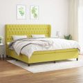vidaXL Boxspring posteľ s matracom zelená 200x200 cm látka