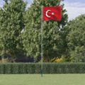 vidaXL Turecká vlajka a tyč 6,08 m hliník