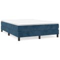 vidaXL Posteľný rám s boxspringom tmavomodrá 140x190 cm zamat