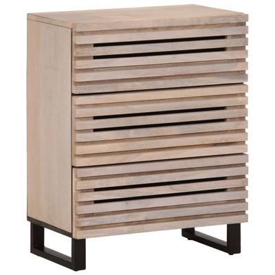 vidaXL Komoda, biela 60x34x75 cm, mangový masív