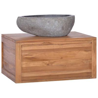 vidaXL Nástenná kúpeľňová skrinka 60x45x30 cm masívne teakové drevo