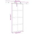 vidaXL Posuvné dvere s kovaním čierne 90x205 cm tvrdené sklo