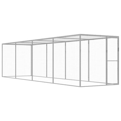 vidaXL Klietka pre mačky 6x1,5x1,5 m, pozinkovaná oceľ