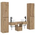 vidaXL Sada kúpeľňového nábytku 5 ks Dub artisan 33 x 34,5 x 160 cm