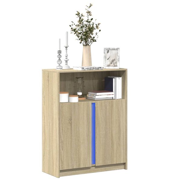 vidaXL Komoda s LED dub sonoma 77x34x100 cm kompozitné drevo