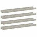 vidaXL Nástenné police 4 ks, betónovo sivé 60x9x3 cm