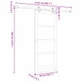vidaXL Posuvné dvere Biela 83 x 202 cm Masívne borovicové drevo a sklo