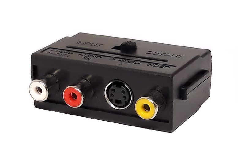 Redukcia 3x Cinch, S-VIDEO - SCART s prepínačom