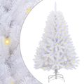vidaXL Umelý Sklápací Vianočný Stromček Biela 120 cm PVC a oceľ