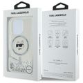 Karl Lagerfeld puzdro pre iPhone 16 Pro 6,3" KLHMP16LLGCHSGH priehľadné Hard Liquid Glitter Choupette Head MagSafe