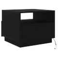 vidaXL Konferenčný stolík s LED svetlami, čierny dub 50x49x40 cm