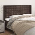 vidaXL Čelo postele so záhybmi hnedé 203x16x118/128 cm umelá koža