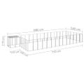 vidaXL Koterec pre psy strieborný 26,62 m² oceľ