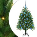 vidaXL Vianočný stromček s 150 LED-i so stojanom Zelená 120 cm PE
