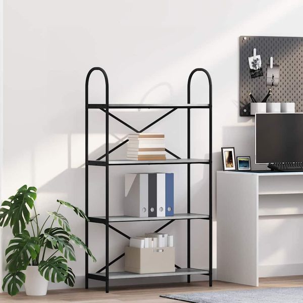 vidaXL Regál na knihy Sivý Sonoma 80 x 30 x 146 cm Kompozitné drevo