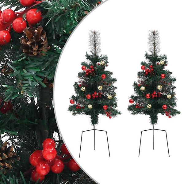 vidaXL Umelé vianočné ozdoby stromčeky zelené 2 ks 76 cm PVC
