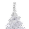 vidaXL Osvetlený umelý vianočný stromček s guľami strieborný 150cm PET