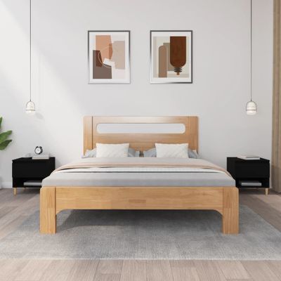 vidaXL Nočné stolíky 2 ks čierne 50x46x50 cm spracované drevo