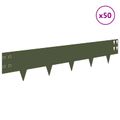 vidaXL Obrubník trávnika 50 ks 100 x 20 cm Oceľ Olivovo zelená