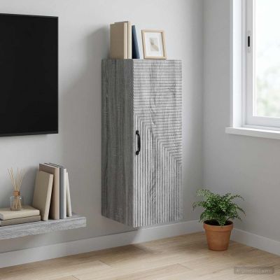 vidaXL Nástenná skrinka Sivý Sonoma 33 x 34,5 x 90 cm Kompozitné drevo