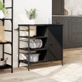 vidaXL Kuchynský vozík čierny 87,5x38,5x84,5 cm kompozitné drevo