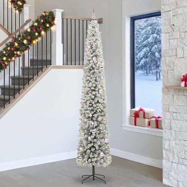 vidaXL Umelý vianočný stromček Zelená 270 cm PVC, oceľ a plast