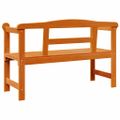 vidaXL Vonkajšia lavička 2 -Seater 119 x 44 x 76 cm Hnedá Obdĺžnikový