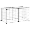 vidaXL 8-panelová klietka pre domáce zvieratá čierna 70x35x35 cm oceľ