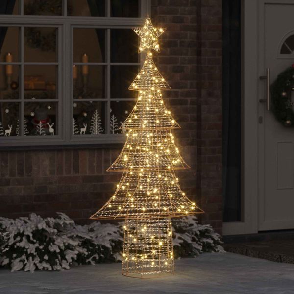 vidaXL Vianočný stromček s 240 LED-i Teplá biela 181 cm PET