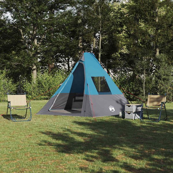 vidaXL Tipi stan so strechou s úložiskom Modrá 383 x 338 x 217 cm taft