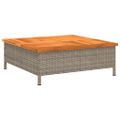 vidaXL Kryt na podstavec slnečníka sivý 70x70x25 cm polyratan a akácia