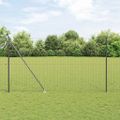 vidaXL Európsky plot s hrotmi 10 x 1,5 m PVC potiahnutá oceľ Sivá