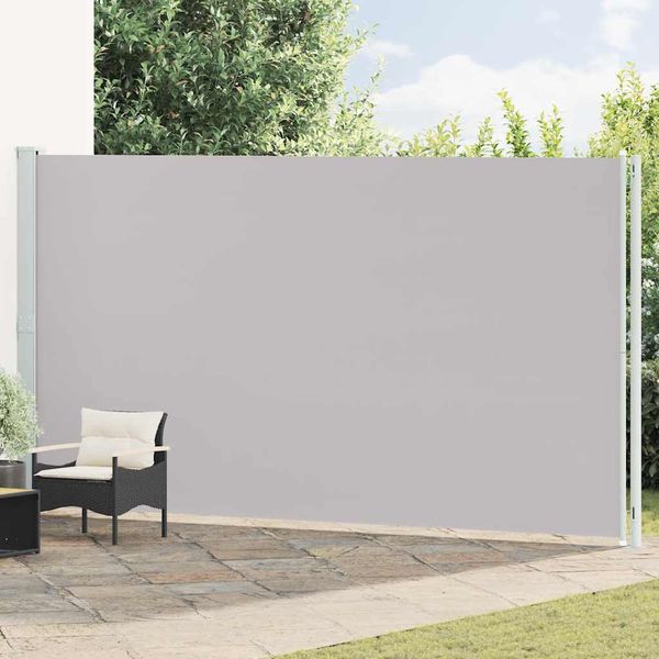 vidaXL Zaťahovacia bočná markíza na terasu 220x600 cm sivá