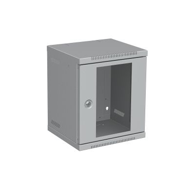 Nástenný rozvádzač 10" 6U RAL 7035 sklenené dvere LC-10-6-11-G