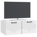 vidaXL Nástenná TV skrinka Biela s vysokým leskom 78,5 x 41 x 30 cm