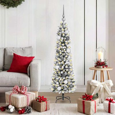 vidaXL Umelý vianočný stromček Biela 150 cm PVC, kov a plast