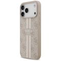 Guess 4G púzdro s potlačou pruhov MagSafe pre iPhone 17 Pro Max ružová