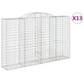 vidaXL Oblúkové gabiónové koše 13 ks 300x50x180/200cm pozink. železo
